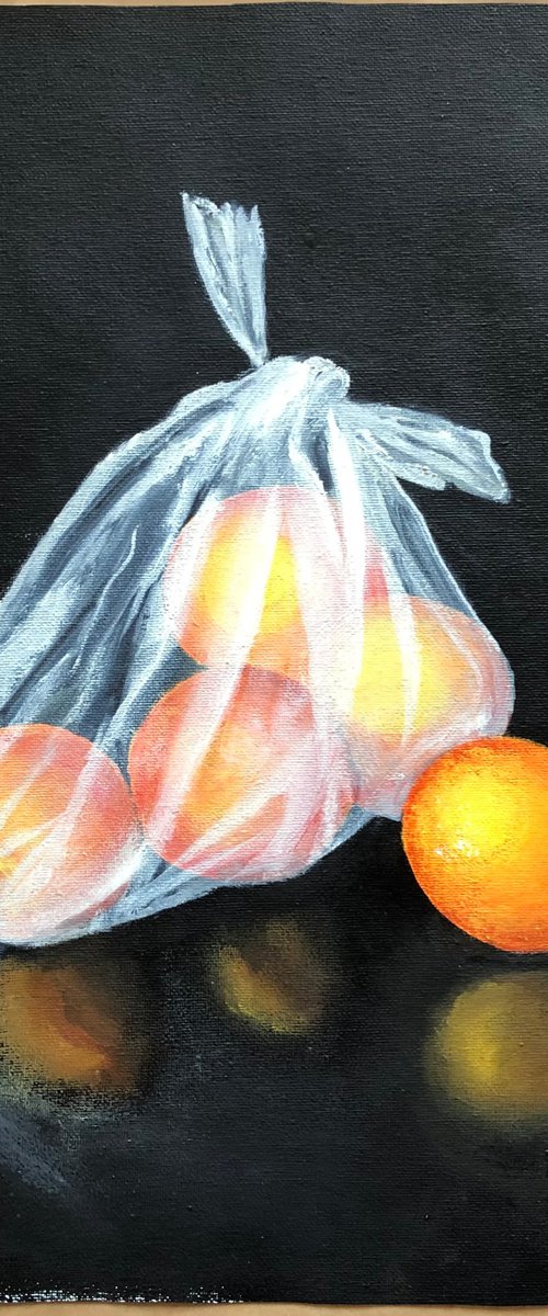 Oranges in plastic bag by Lena Smirnova