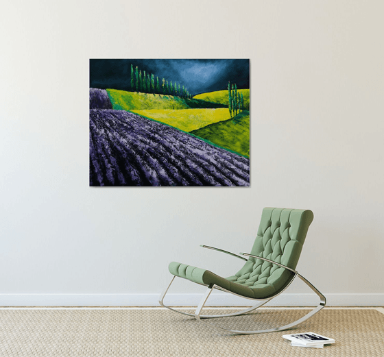 The Lavender and the storm - Fields and Colors Series- EXTRA LARGE