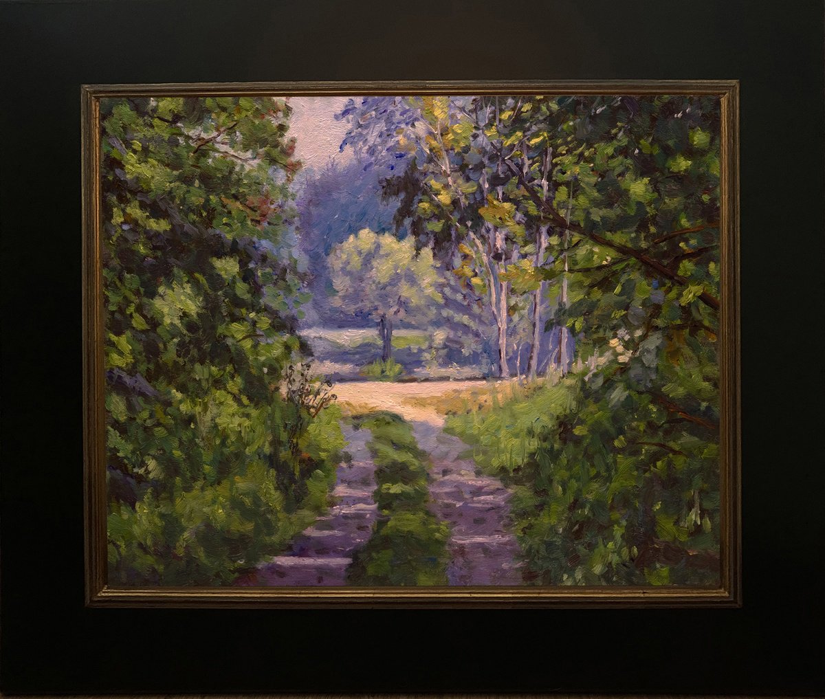 Impressionistic Landscape Oil Painting By Daniel Brian Fishback, 24 X 20, Colorful Forest Light, Original Artwork