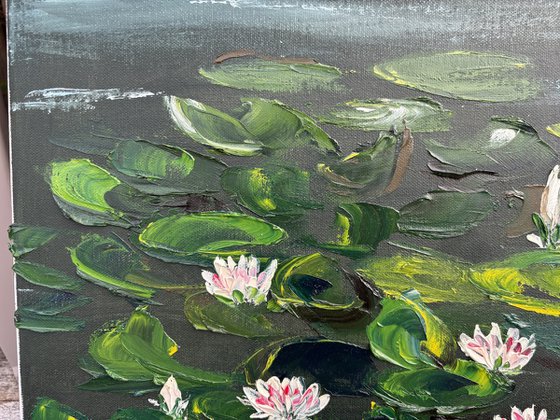 Waterlilies. Pleinair painting