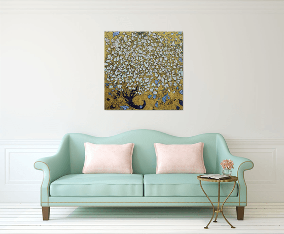 Gold Lanscape with Magnolia