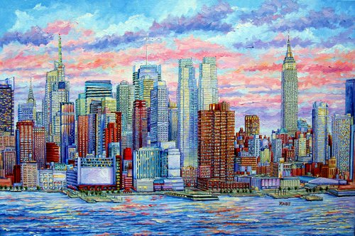 New York City - Manhattan Skyline Empire State Building by Mike  Rabe