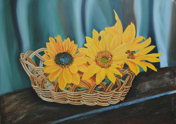 Still life with sunflowers