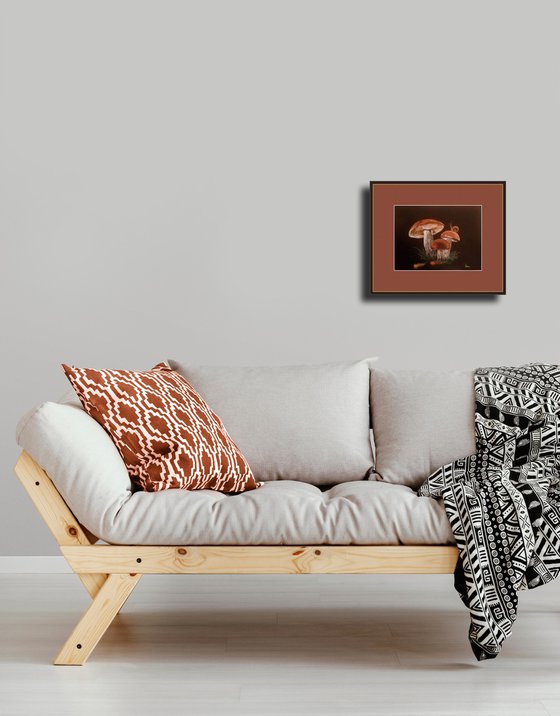 Family of mushrooms at Dusk