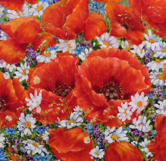 Poppies with Wildflowers.