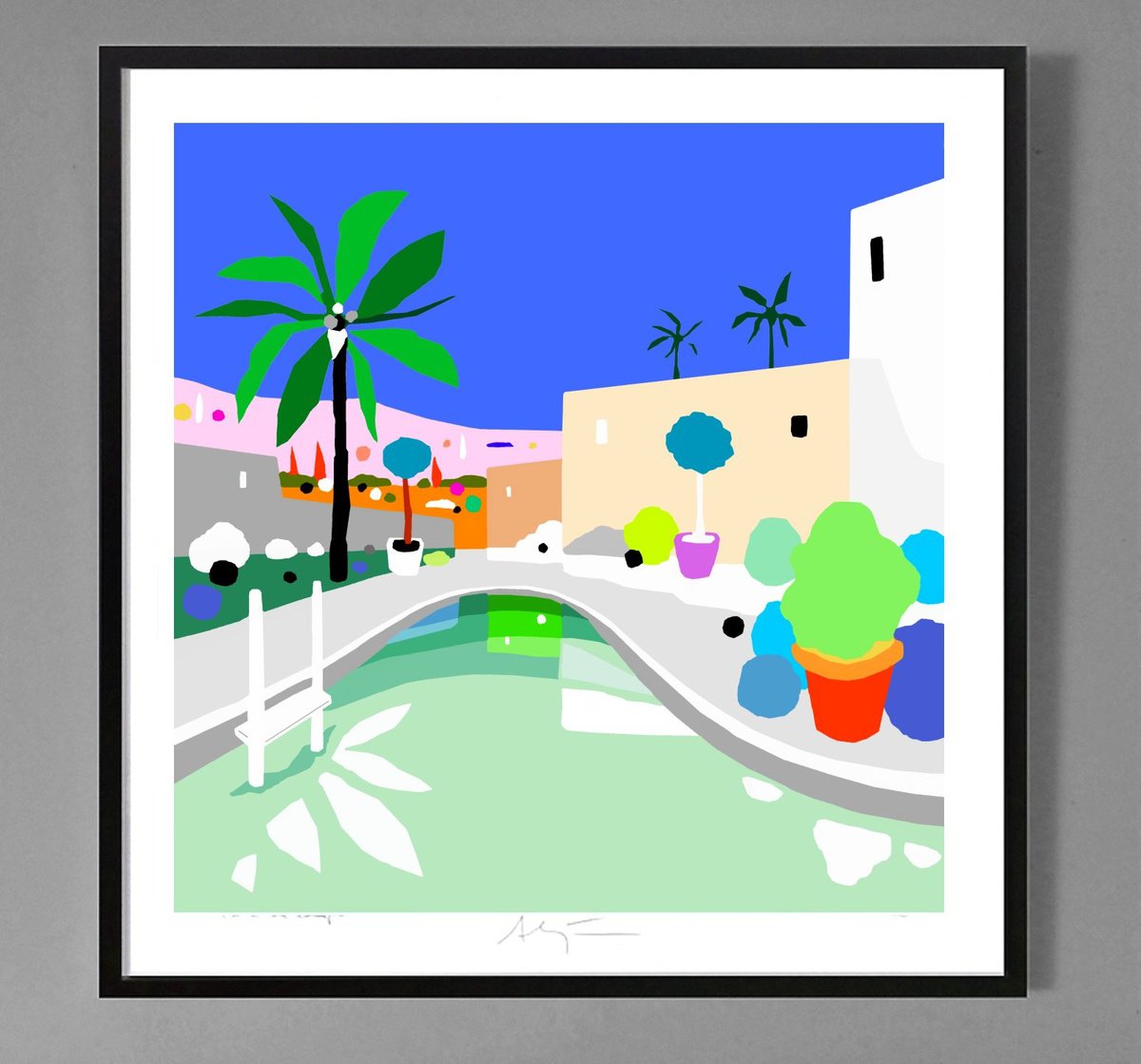 Urban And Pop Cityscapes Giclee Print By Alejos, 24 X 24, The Mirror, Original Artwork