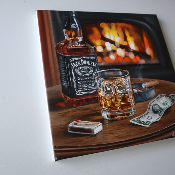 Whiskey Painting, Wine Art