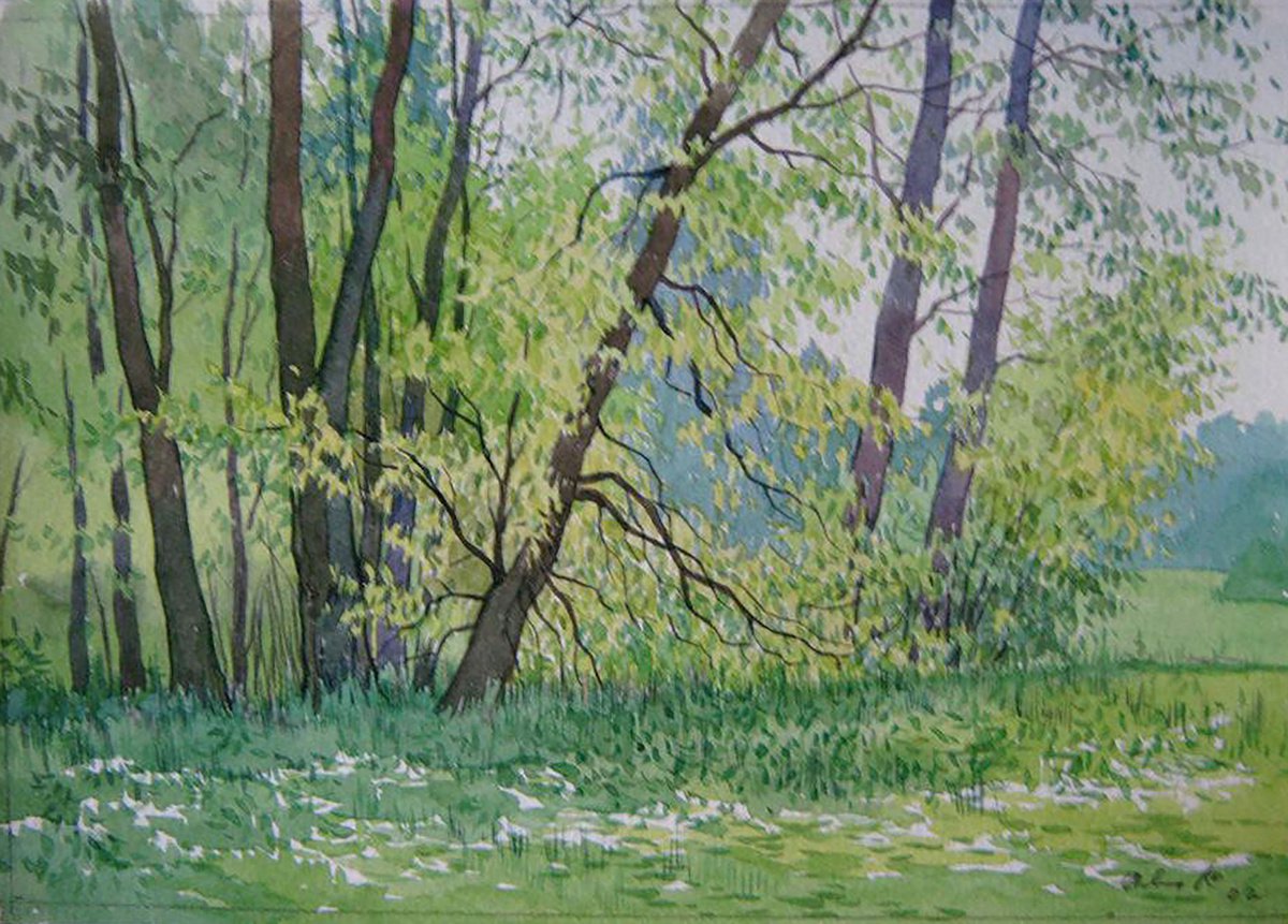 Impressionistic Landscape Watercolour By Valeriy Savenets-1, 10 X 7", Summer Sketch, Original Artwork