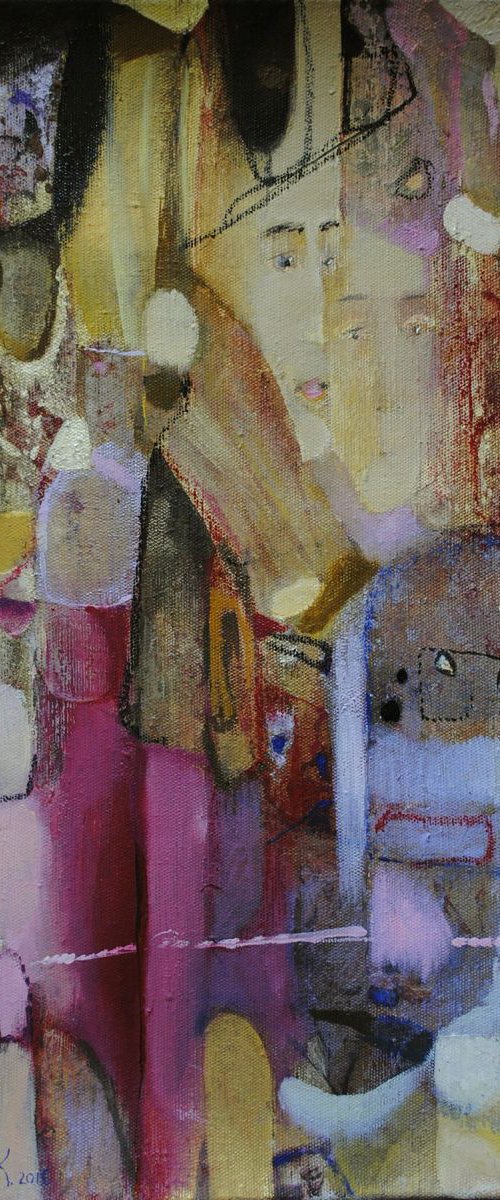 Original Signed Painting Oil On Canvas Artist Signed Abstract Ukraine by Kate Kulish