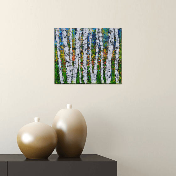 Aspen Trees 01 - Modern Textured Abstract Gift Idea