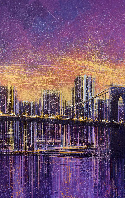 Brooklyn Bridge At Dusk - New York City by Marc Todd