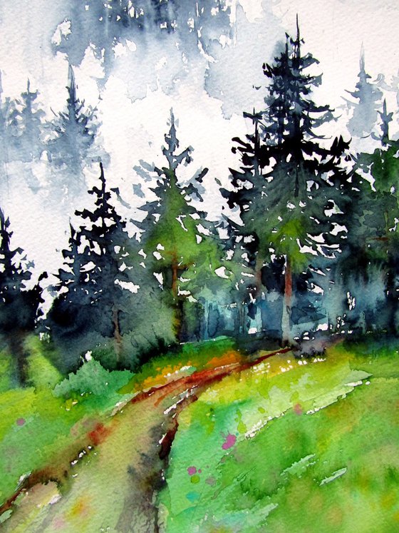 Forest with birds