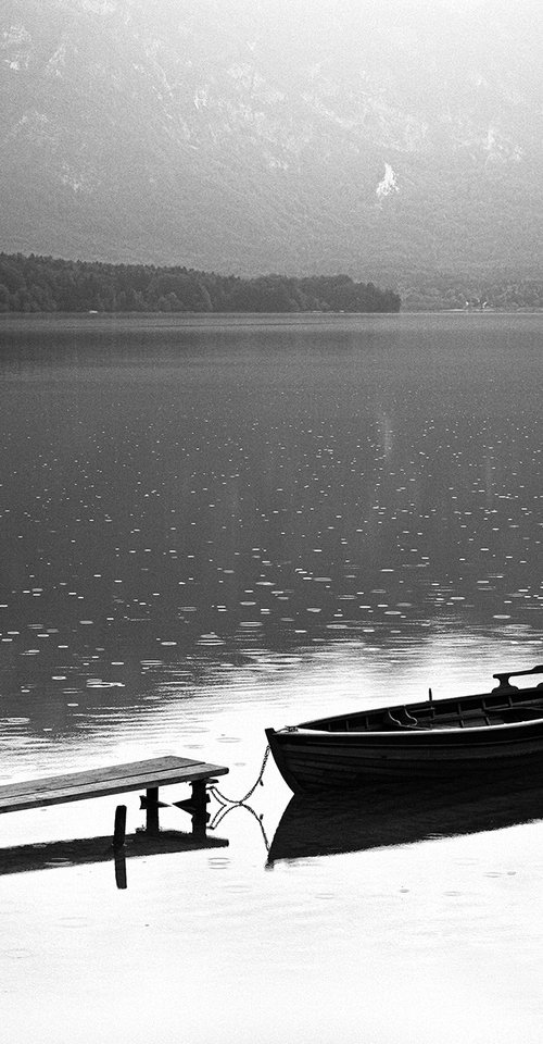 Quiet Rain at the Lake - Landscape Art Photo by Peter Zelei