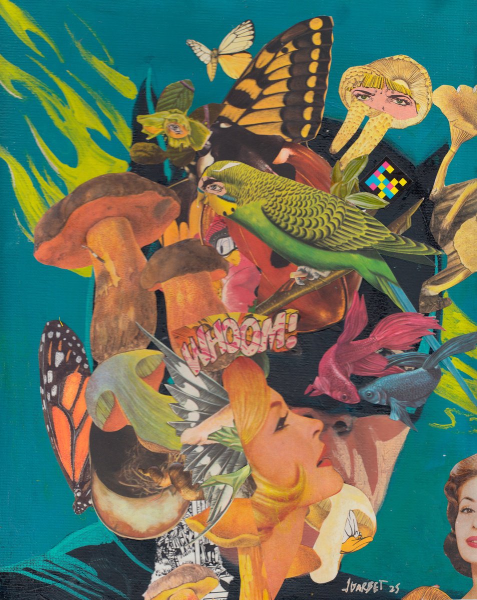 Animal Collage By Jon Garbet, 11 X 13, Whoom!, Original Artwork