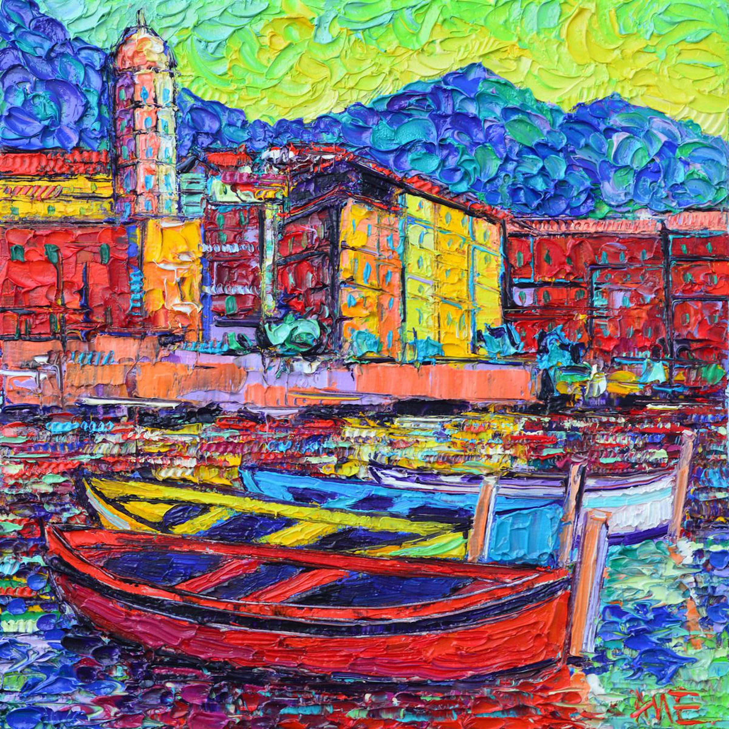 Vernazza Colorful Boats Cinque Terre Italy Moder Artfinder
