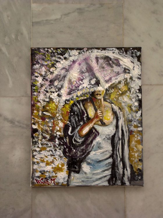 IN A RAINY DAY - Acrylic on canvas - 24x30 cm