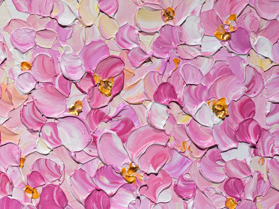 Dream in Blush - Impasto Floral Painting