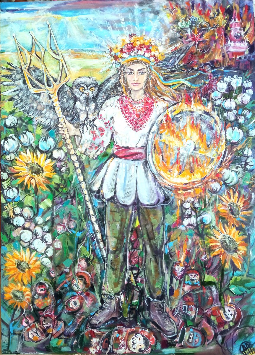 Surrealistic Portrait Oil Painting By Alina Skorokhod, 28 X 39, Nika Ukrainian, Original Artwork