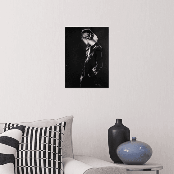 Woman which wearing Braids, figure in black