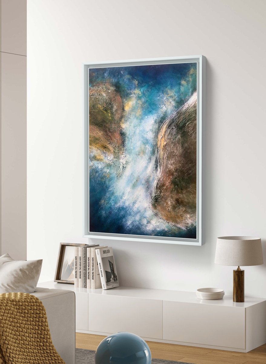 Abstract Landscape Acrylic Painting By Alexandra Petropoulou, 28 X 39, Kythnos Island, Original Artwork