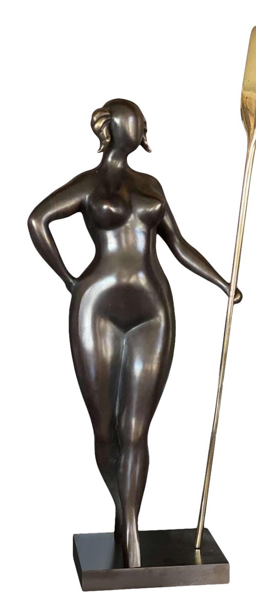 "The Rowing" Contemporary Bronze Sculpture by Veaceslav Jiglitski