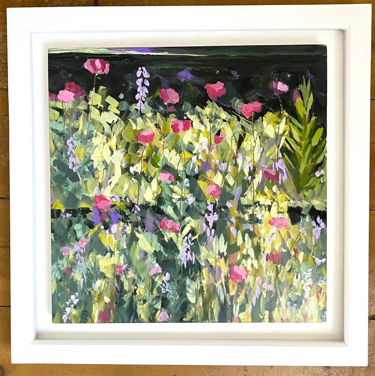 Impressionistic Landscape Acrylic Painting By Nikki Wheeler, 18 X 18", Overgrown Veg Patch, Original Artwork