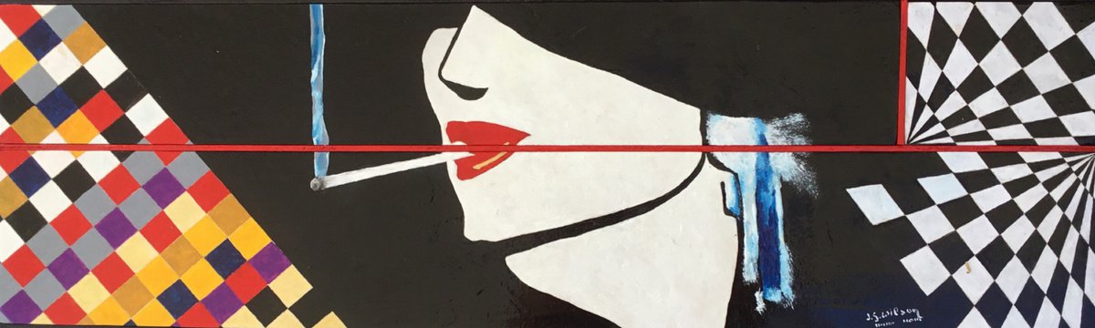 Portrait Oil Painting By Jg Wilson, 32 X 12, Sophisticated, Original Artwork