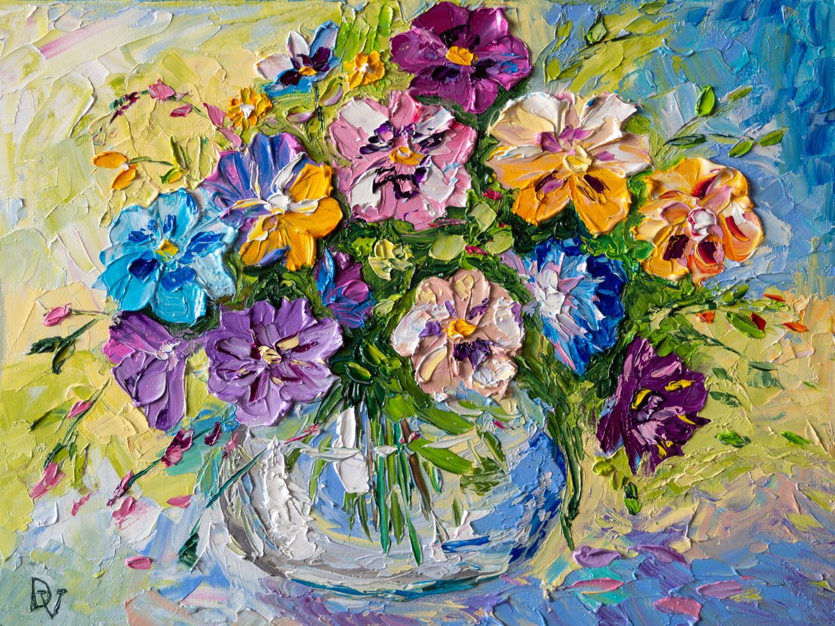 Impressionistic Botanical Oil Painting By Vladyslav Durniev, 16 X 12", Spring Mood, Original Artwork
