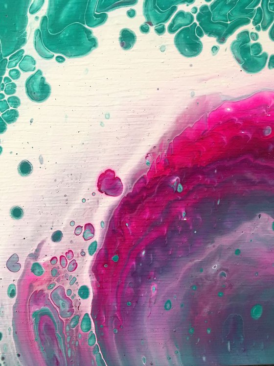 "A Bit Of The Bubbly" - FREE USA SHIPPING - Original Abstract PMS Fluid Acrylic Painting - 14.25 x 16 inches