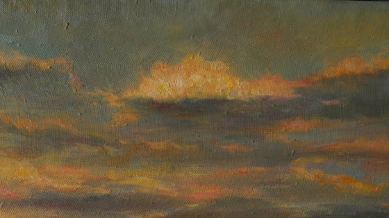 Sunset - sky landscape painting