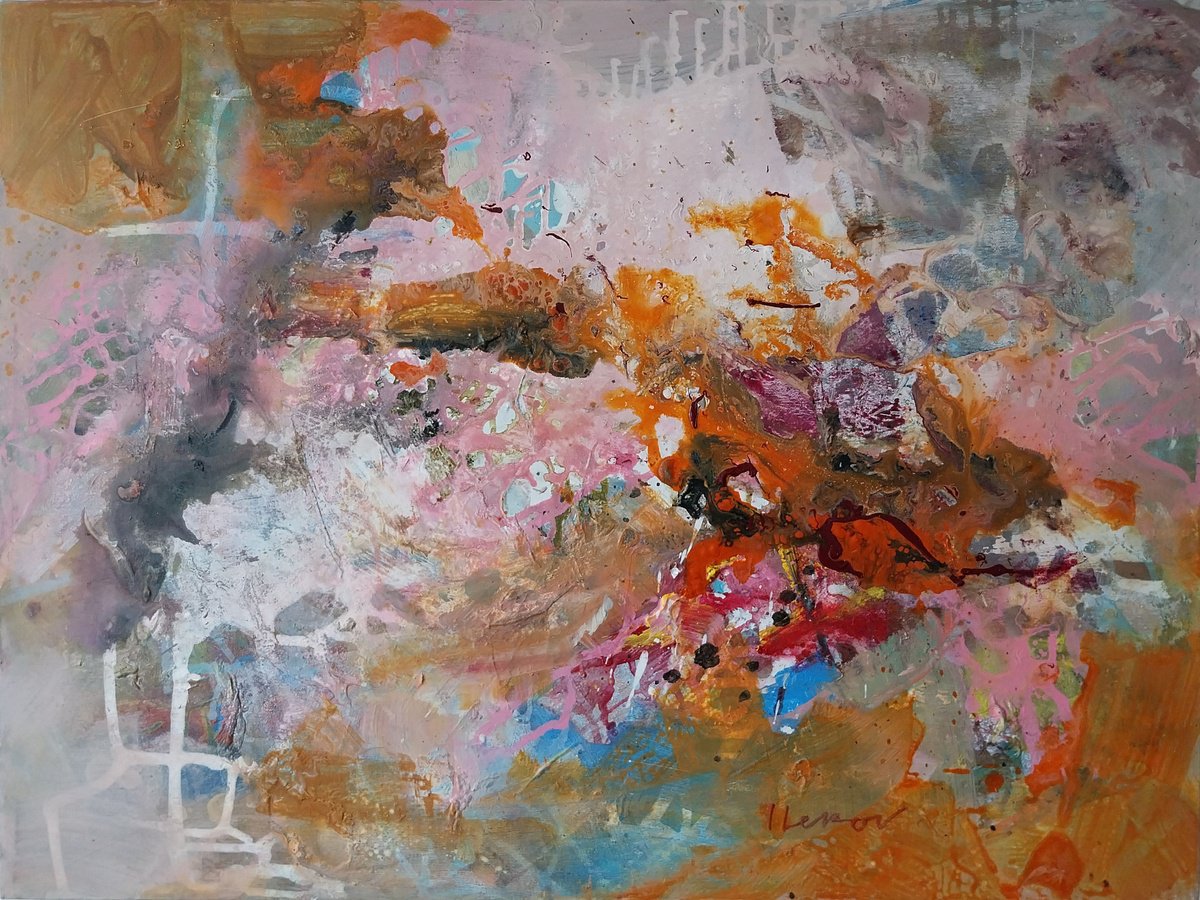 Abstract Acrylic Painting By Ivo Lekov, 31 X 24, Paraphrase 2, Original Artwork
