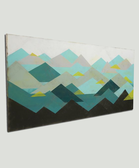 Original Abstract Painting - Traingel Mountain - 140x70cm - Ronald Hunter - 28N