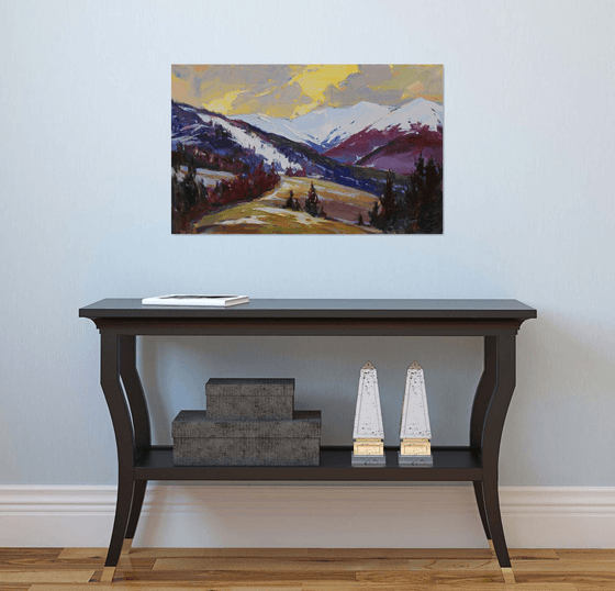 "Sunset in the mountains"