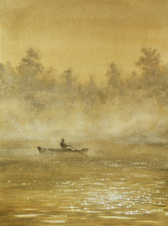 Early Morning Fishing on The River  - Mist - Morning Fog