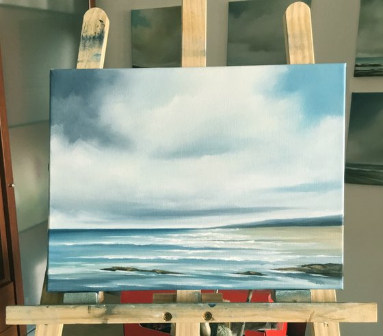 The Rising Tide - Original Seascape Oil Painting on Stretched Canvas