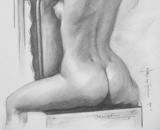 Pencil drawing  sexy naked  gril #16-10-20-01