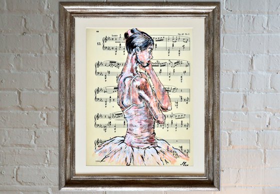 Ballerina XXIV - Vintage Music Page, GIFT idea