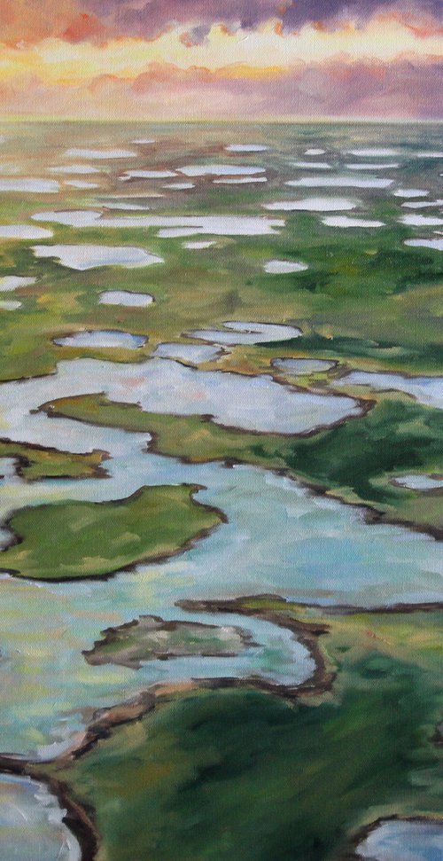 "Prairie Pothole Sunrise" - North Dakota - Landscape by Katrina Case