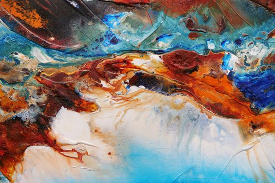 Coastal Atmosphere 240cm x 100cm Textured Abstract Art