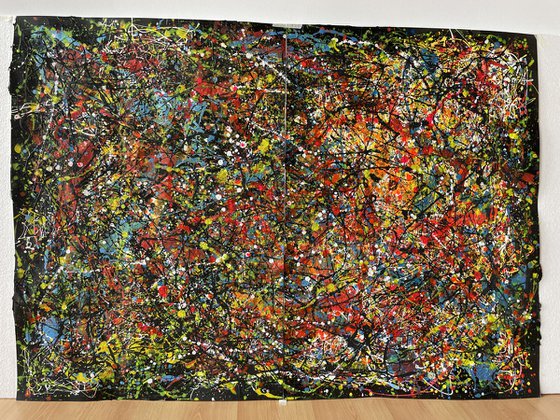 Dark and Luminous Pathways - Diptych Painting