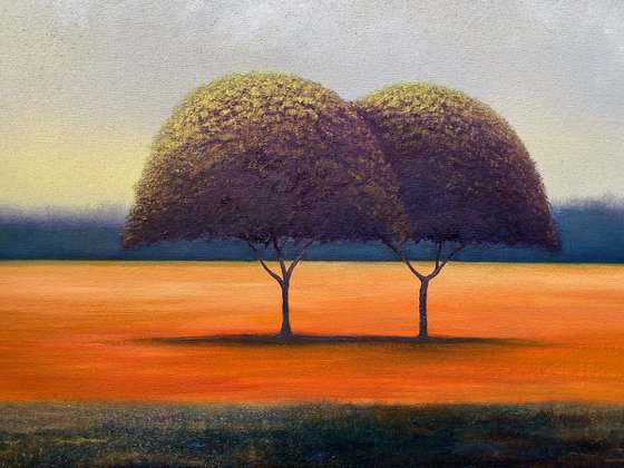 2 Trees Orange Fields