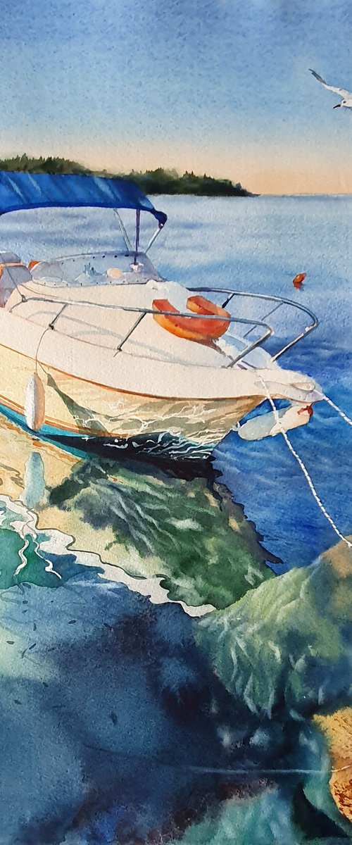 Quite bay in Mediterranean by Natasha Sokolnikova