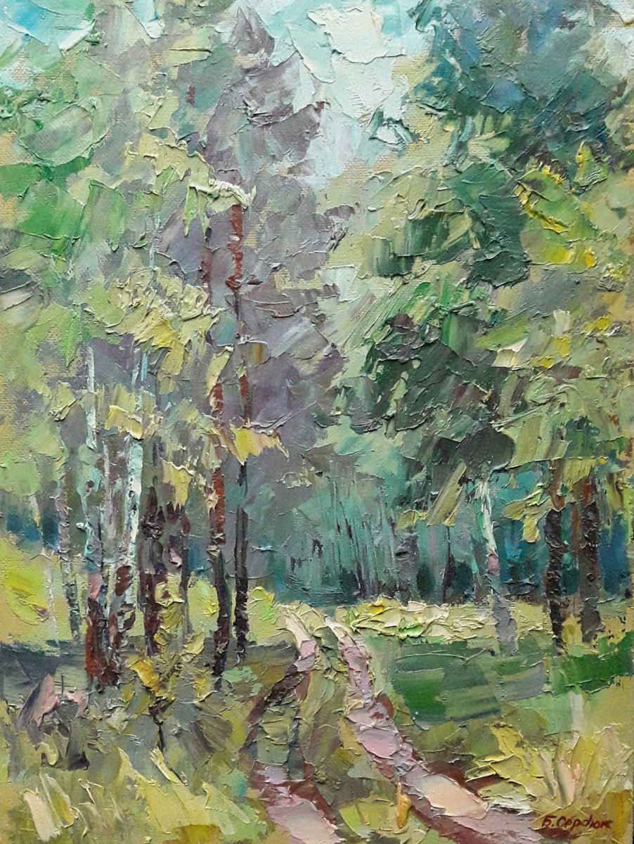 Oil painting Forest path nSerb473 by Boris Serdyuk