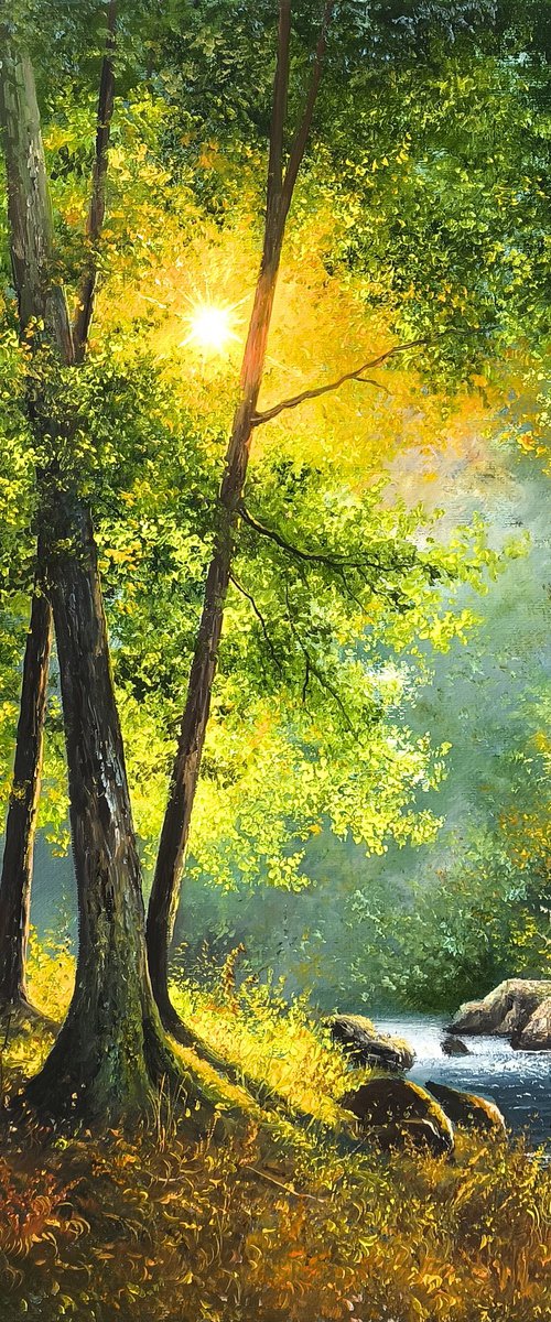 Forest Glow by the River by Sergei Miqaielyan