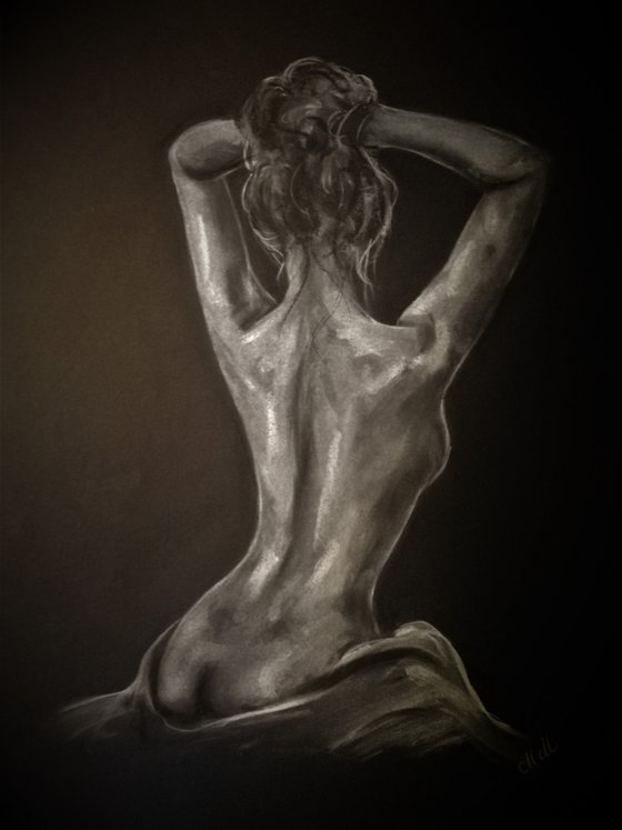 Morning beauty - naked woman painting