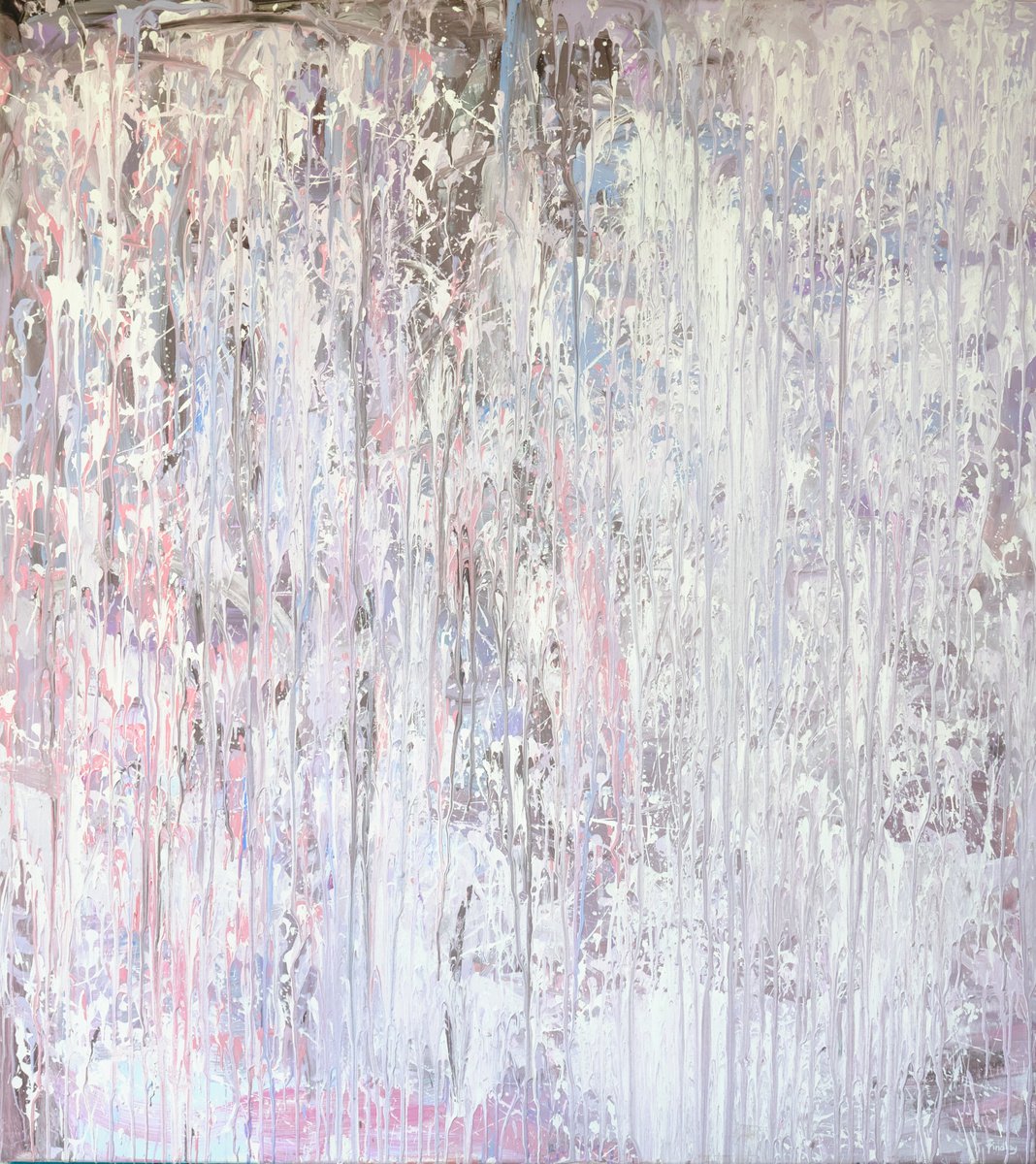 Organic Abstract Acrylic Painting By Simon Findlay, 53 X 59", Improving One Thing, Original Artwork