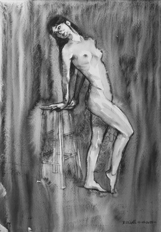 Standing female nude