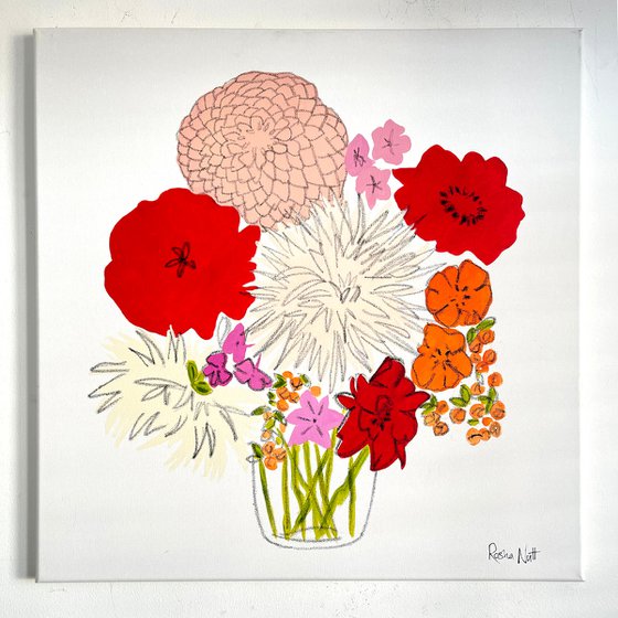 White Dahlia 60x60cm