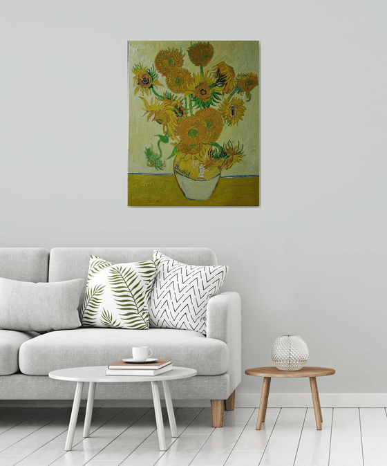 Vase with Fifteen Sunflowers - Van Gogh Hommage