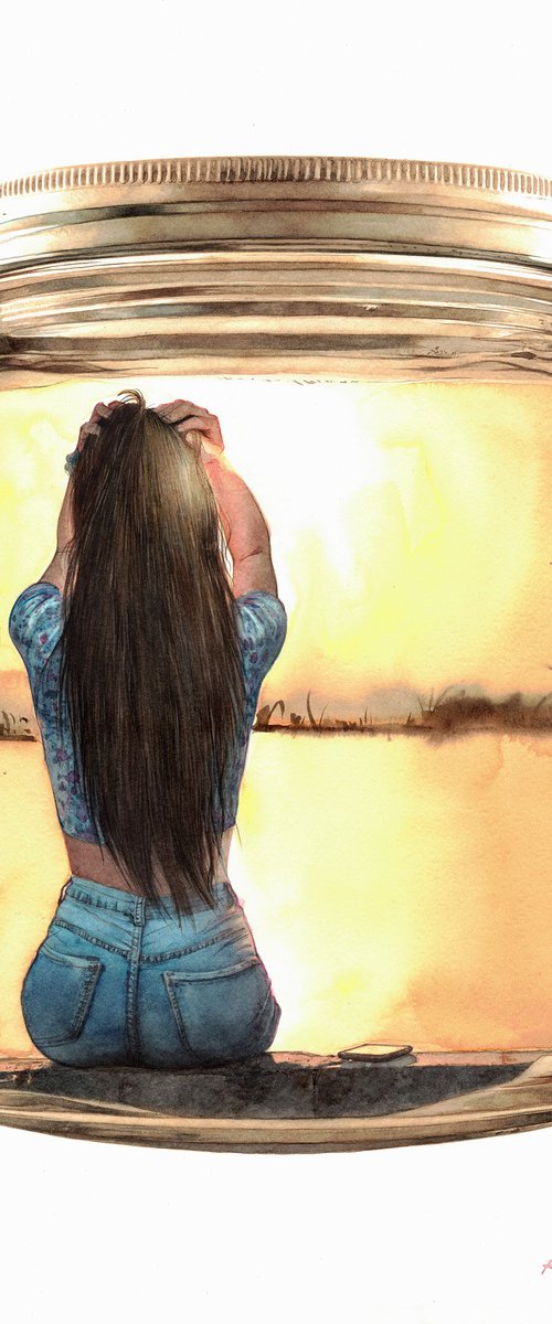 Sunset - Girl in Jar XXX by REME Jr.